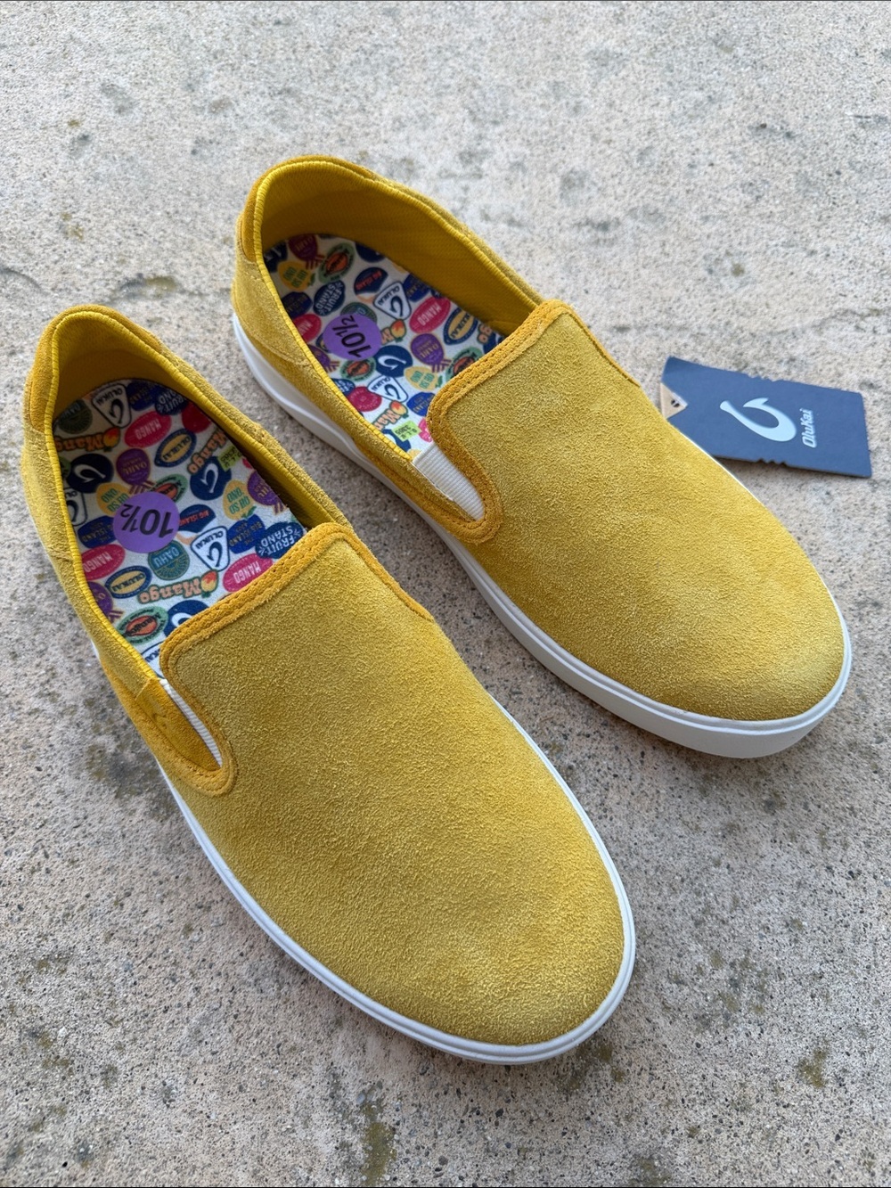 Olukai Men's Lae'ahi Mango Suede Loafer Sneaker Size 10.5 NWT